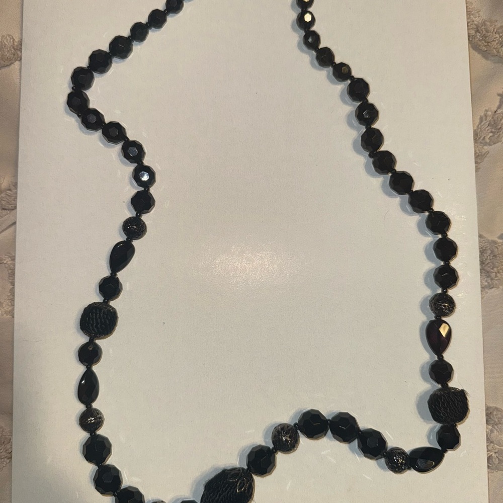 Elegant Black Beaded Necklace